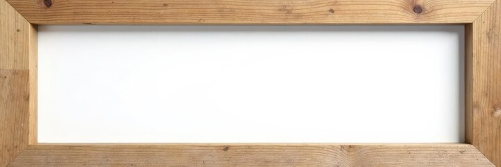 Naklejka premium Rustic wooden picture frame, white background , design, isolated