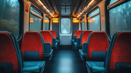 Fototapeta premium Empty train car interior