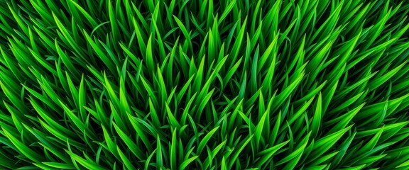 Lush green grass texture, overhead view Vibrant emerald blades, perfect lawn, overhead, field