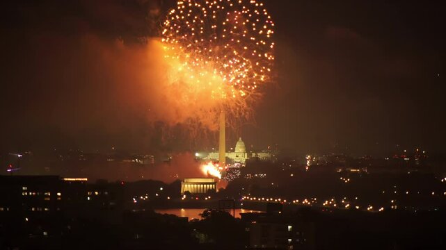fireworks in  Washington DC Independence Day