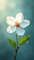 Obraz premium Ethereal white blossom, soft light, surreal texture, blossom, peace, illustration