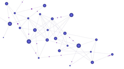 Abstract polygonal background with gradient points and lines connection. Digital technology and global network connection with plexus