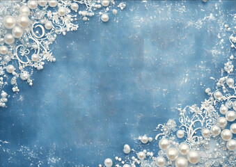 create for me glamorous and chic contemporary light blue denim background pattern for a photo backdrop in Ombre distressed denim art style the pearls and sparkl