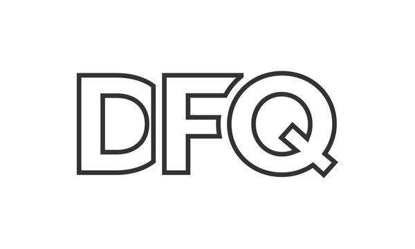 DFQ logo design template with strong and modern bold text. Initial based vector logotype featuring simple and minimal typography. Trendy company identity.