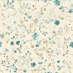 Shabby Chic Fairytale scrapbook paper cream and pastel blue colors