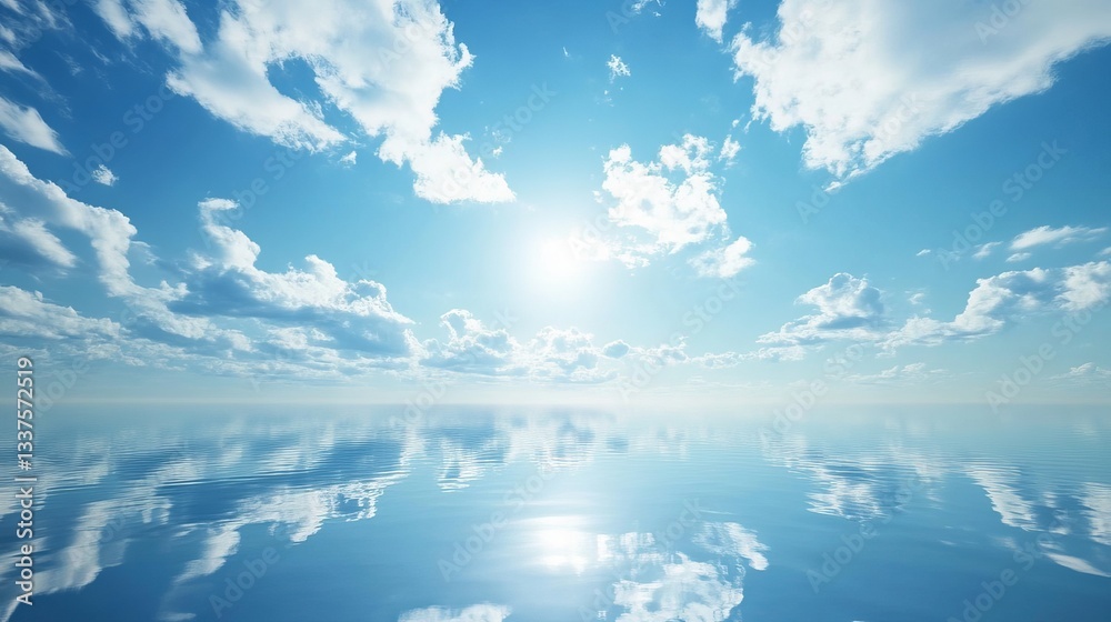 Wall mural abstract sky blue background with soft gradient and subtle texture, featuring a smooth and dreamy ae