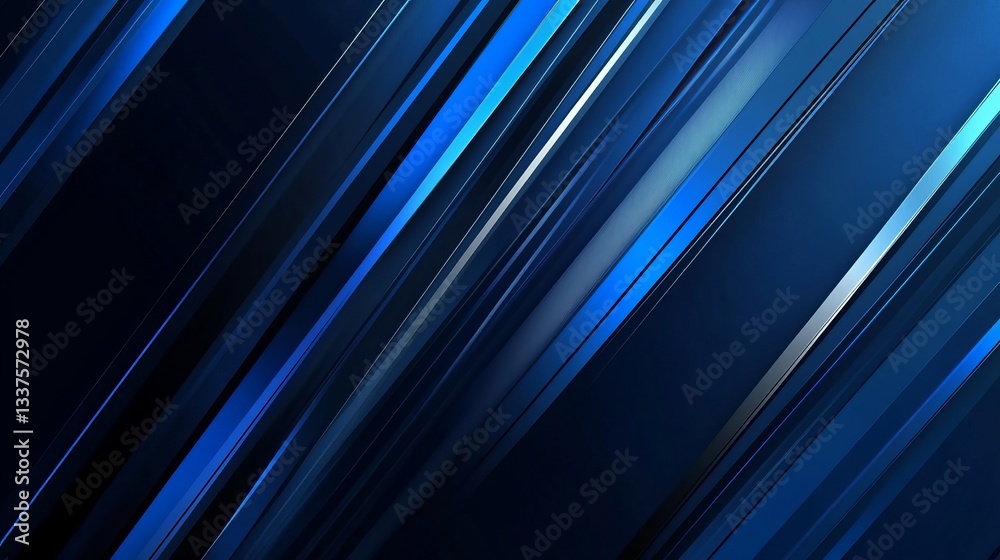 Poster futuristic dark blue technology background with overlapping geometric stripes and dynamic diagonal l