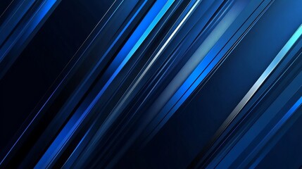 Obraz premium Futuristic dark blue technology background with overlapping geometric stripes and dynamic diagonal lines creating a sleek high-tech abstract vector design for digital innovation and modern graphic pro