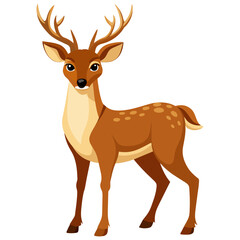 Fototapeta premium deer vector illustration, graceful wildlife animal drawing