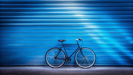 Blue Wall Bicycle Long Exposure Stock Photo - Empty Space for Text or Design