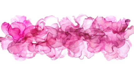 Pink abstract border watercolor isolated on white background