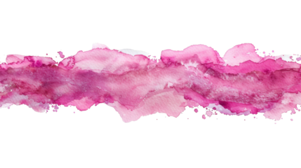 Pink abstract border watercolor isolated on white background