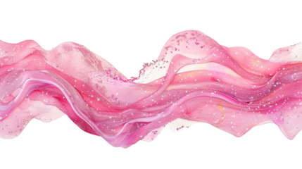 Pink abstract border watercolor isolated on white background