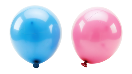 Pink and blue balloon isolated on white background