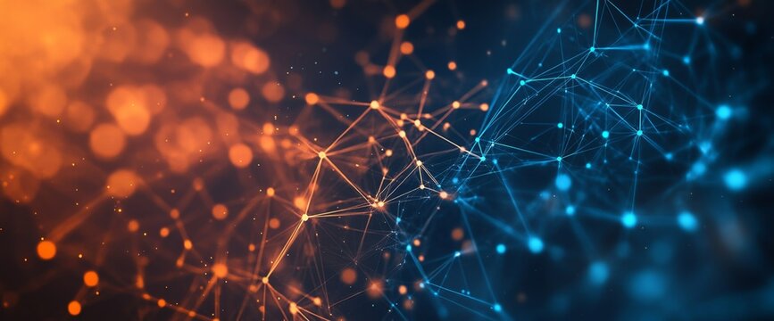 Abstract network of interconnected nodes (4) - Powered by Adobe