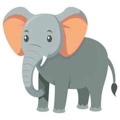 Fototapeta premium elephant vector illustration, majestic wildlife animal drawing