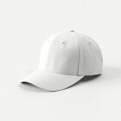 Fototapeta premium White Baseball Cap Mockup: Clean, Plain, Color Template.