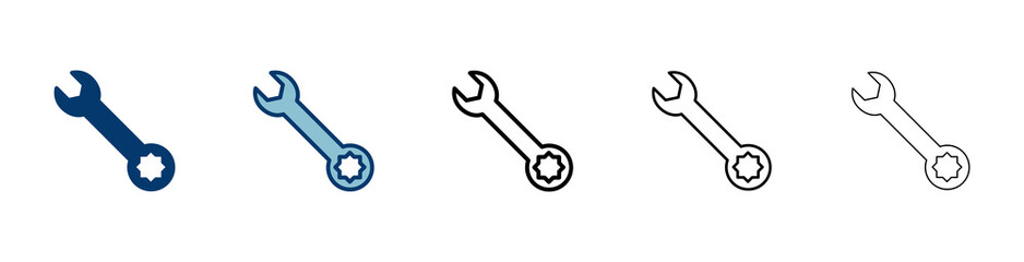 wrench icon vector isolated on white background. Wrench vector icon. Spanner symbol
