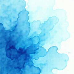 Obraz premium - Abstract blue watercolor painting on white background, abstract, art, artistic