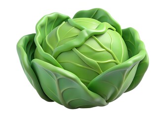 Obraz premium Fresh Cabbage: A vibrant, close-up shot of a fresh, crisp cabbage, showcasing its layered leaves and healthy appearance.