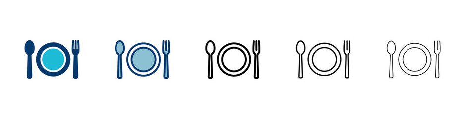 Fork, Spoon, and Knife isolated on white background. Restaurant icon. food icon. Eat. Cutlery icon.