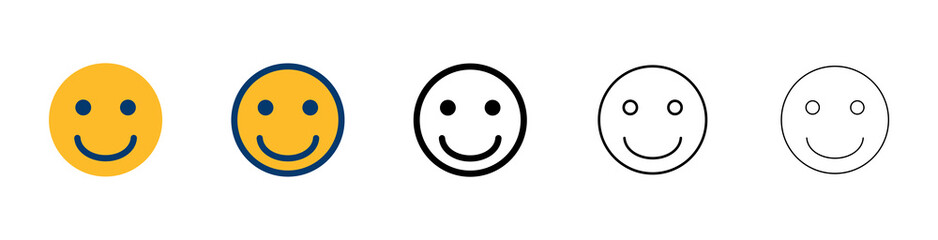 Smile icon vector isolated on white background. Smile vector icon. Emoticon Icon vector. Emoji