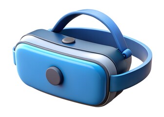 VR Goggles in Vibrant Blue: A modern virtual reality headset, rendered with a sleek and minimalist design, beckons the user to explore immersive digital realms.