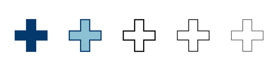 Plus Icon vector isolated on white background. Add plus icon. Addition sign. Medical Plus icon