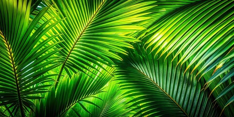 Colombian Palm Fronds Silhouette: Lush Tropical Leaves Close-Up