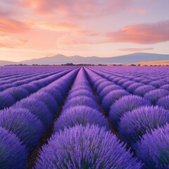 Fototapeta premium Lavender Field at Sunrise