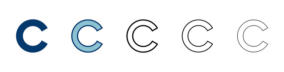 Fototapeta premium Copyright icon vector isolated on white background. copyright symbols