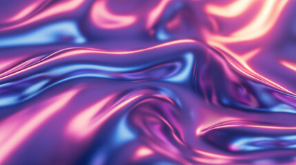 Obraz premium Holographic Wave Pattern: Futuristic Melt Effect, Abstract Design, Vibrant Colors, Digital Art, Tech