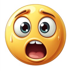 Shocked emoji with a white background, a 2D vector in SVG format, created in Adobe Illustrator with a simplified design