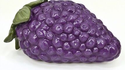 Purple grape-like ceramic fruit.  Detailed textured design