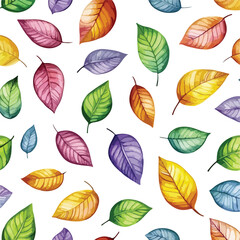 Obraz premium Seamless Cute Leaves Background Water Pattern