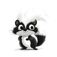 Obraz premium Cute Skunk Cartoon Mascot Character Vector Illustration