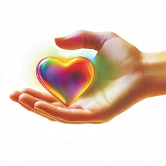 Fototapeta premium Cheerful Volunteer Appreciation with Rainbow Heart