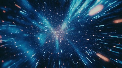 Fototapeta premium A stylized visualization of traveling through interstellar space