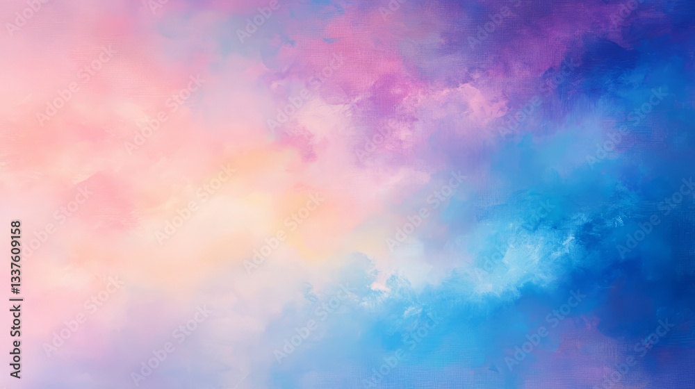 Poster ethereal abstract painting background with dreamy soft color blends and fluid brushstrokes creating 