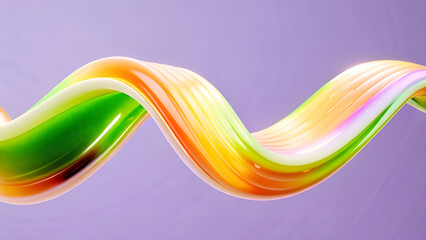 Vibrant Iridescent Fluid Wave Art for Dynamic Modern Design