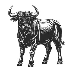 Fototapeta premium Powerful Bull Mascot Full Body Design Illustration