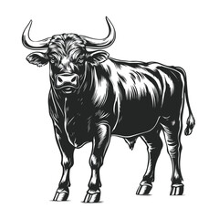 Fototapeta premium Powerful Bull Mascot Full Body Design Illustration