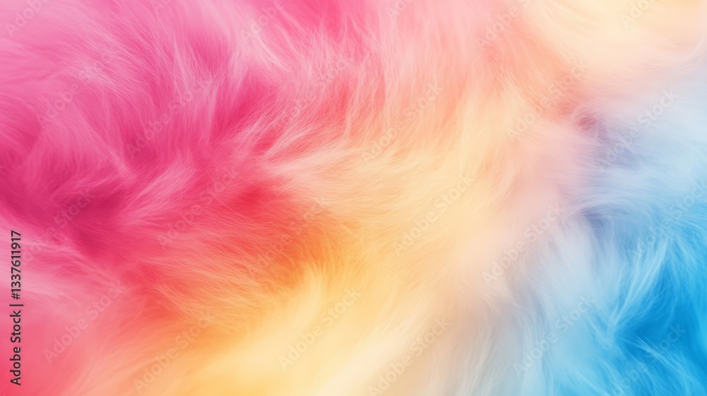 Canvas Prints vibrant fuzzy pink, blue, and yellow gradient background with soft blurred texture creating a dreamy
