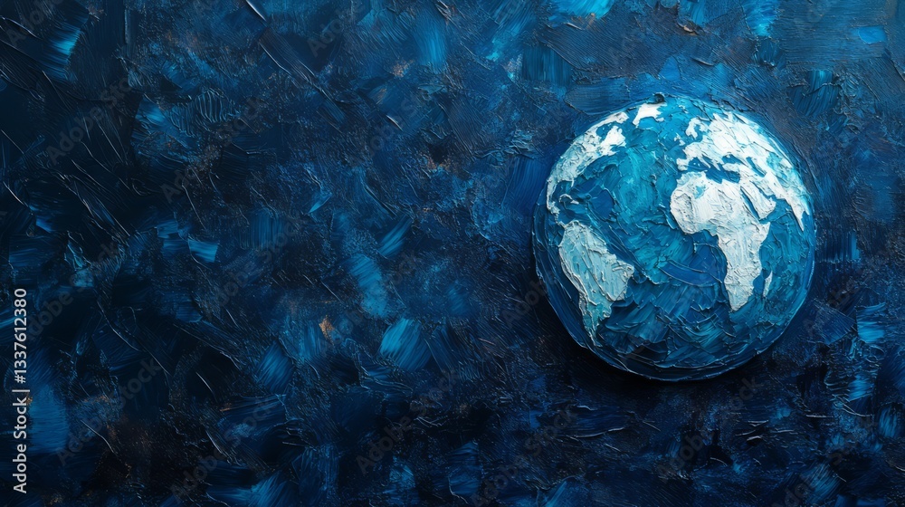 Canvas Prints vibrant global blue background with smooth gradient tones and subtle abstract texture, perfect for m