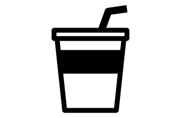 シンプルなストローが刺さったドリンクのイラストのアイコン