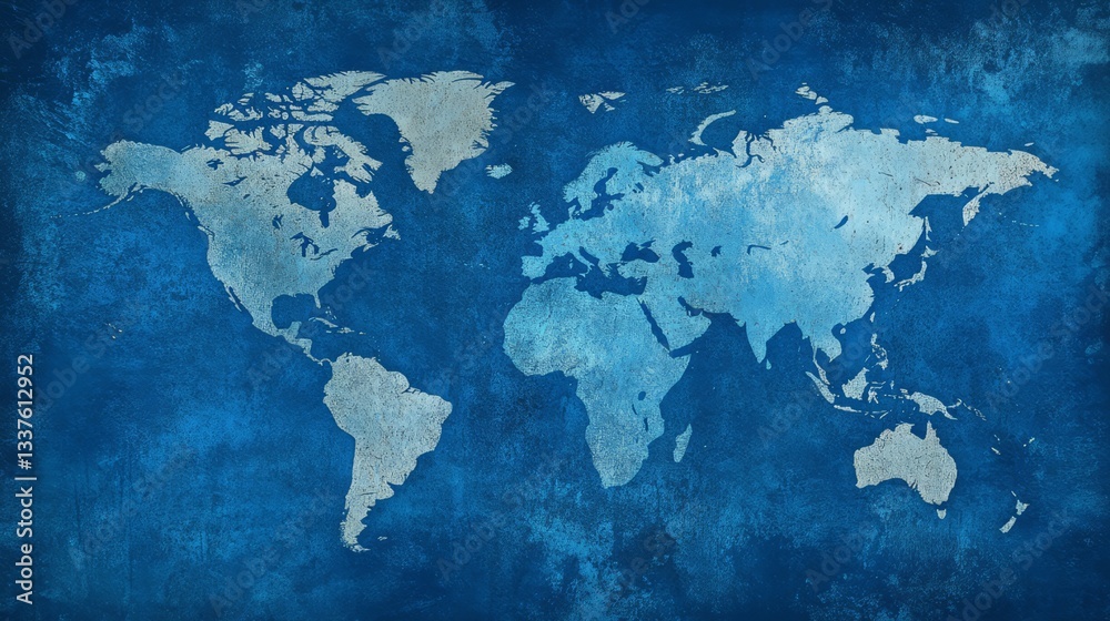 Poster vibrant global blue background with smooth gradient tones and subtle abstract texture, perfect for m