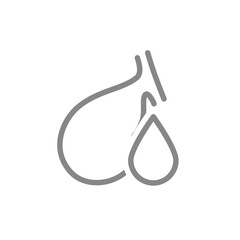Gallbladder with drop line icon. Blood donor day symbol. Vector illustration