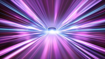 Dynamic burst of purple and blue light creating an exciting virtual reality gaming experience full of thrilling energy