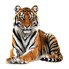 Fototapeta premium Majestic Tiger Vector Illustration on Transparent Background