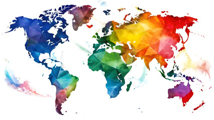 Global business concept with world map and globe illustration